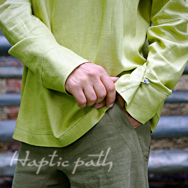 Unique men's hemp shirt by Haptic path