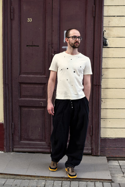 Custom made comfortable trousers | wide unisex pants | Loose hemp clothing by Haptic Path